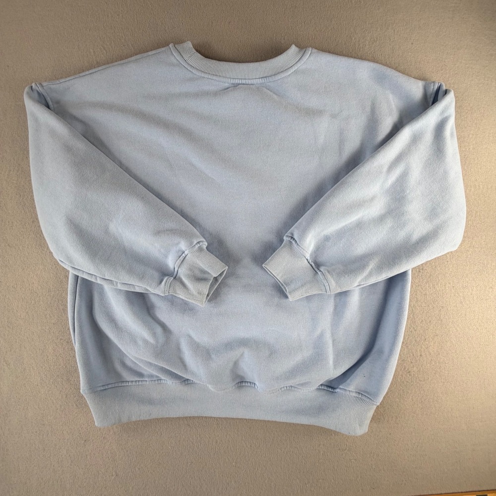 Le Lis Collection Light Blue Oversized Crewneck Sweatshirt Women Size M Preppy - Picture 12 of 14